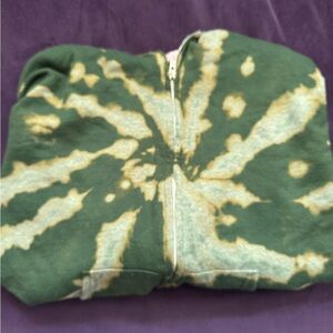 Green Tie-Dye Zip-Up Hoodie